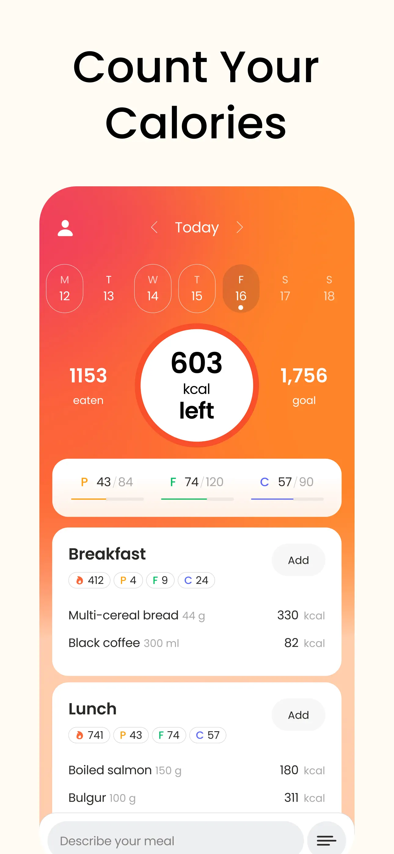 Calorie Counter & Food Tracker screenshot