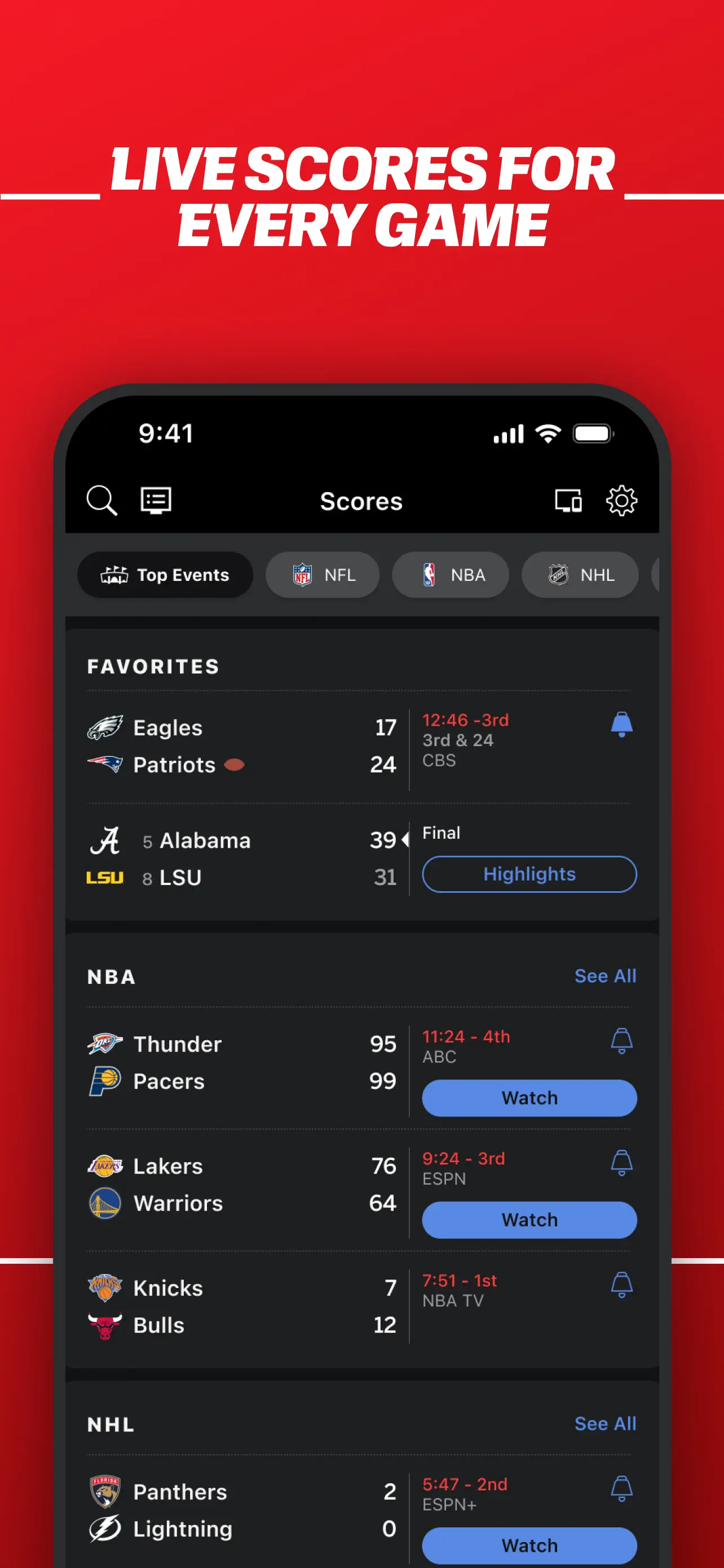 ESPN: Live Sports & Scores screenshot 8