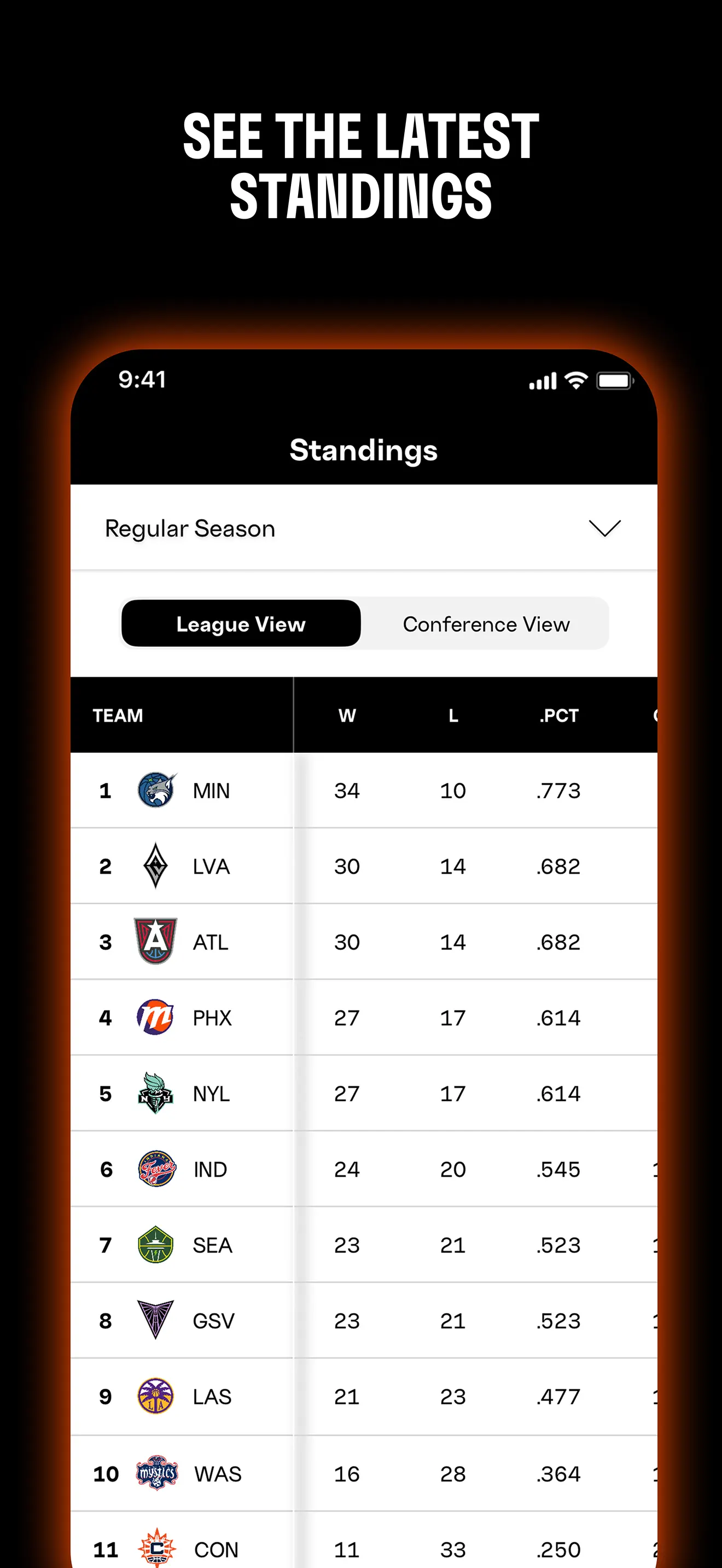 WNBA: Live Games & Scores screenshot 5