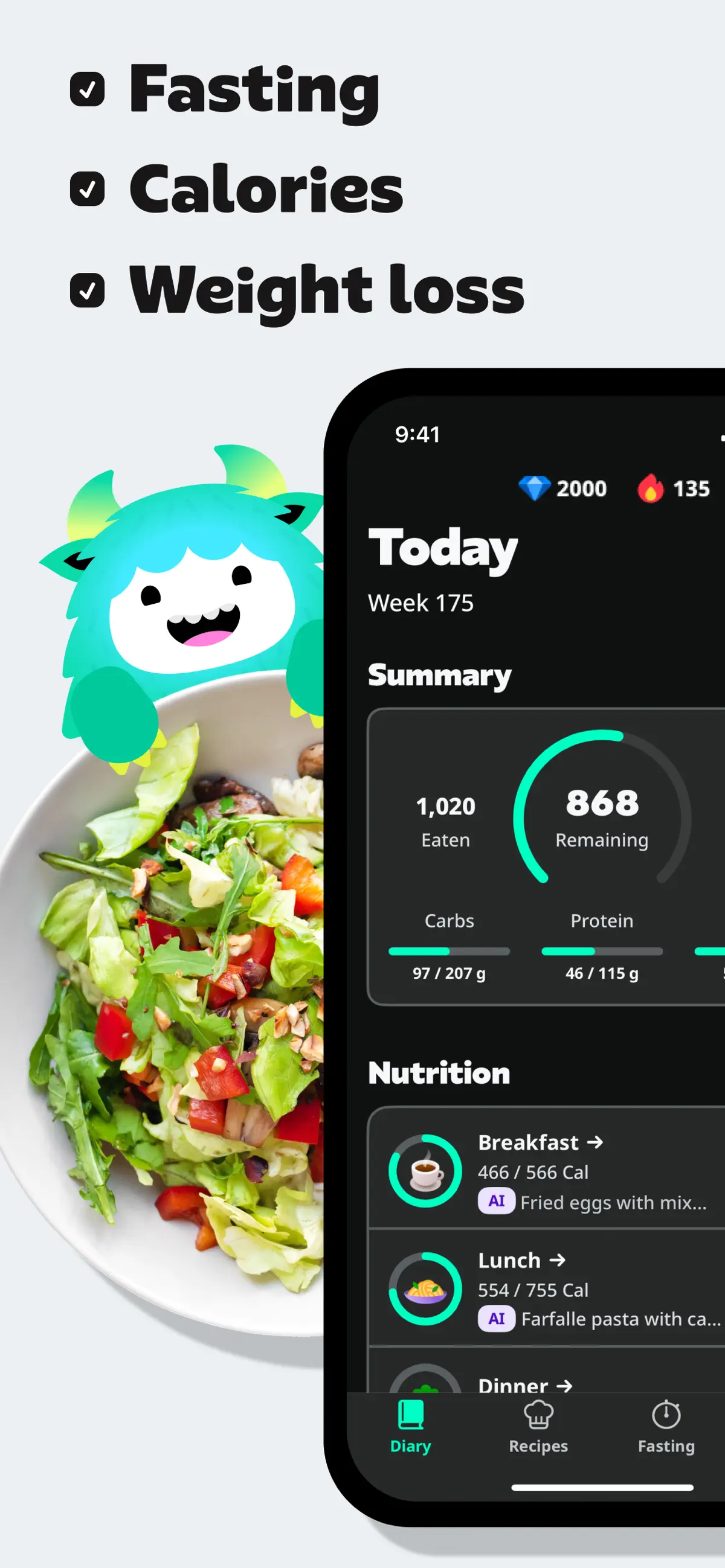 AI Calorie Tracker by Yazio screenshot